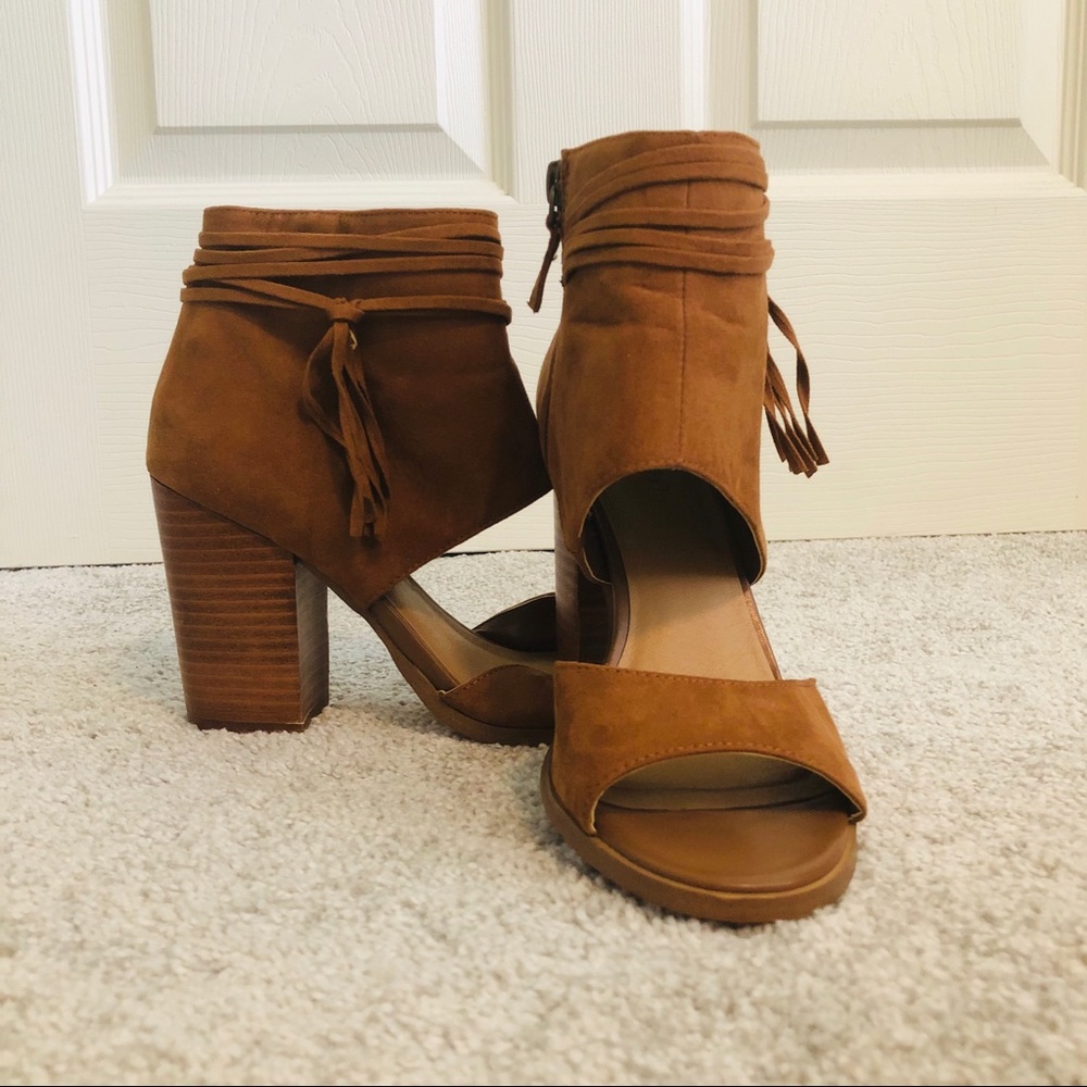 Caramel Suede Wedges